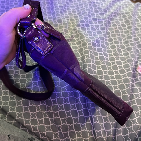 COACH Purple Jacquard Signature C Crossbody Messenger Shoulder Bag - Picture 13 of 14